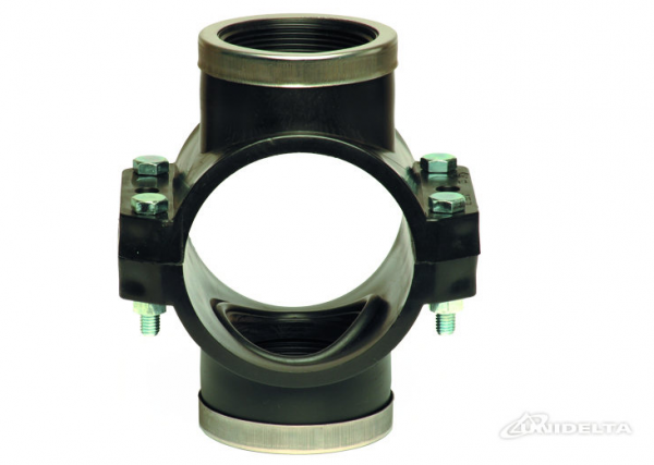 PP 63 x 1" Doppel- Anbohrschelle mit Verstärkung IG