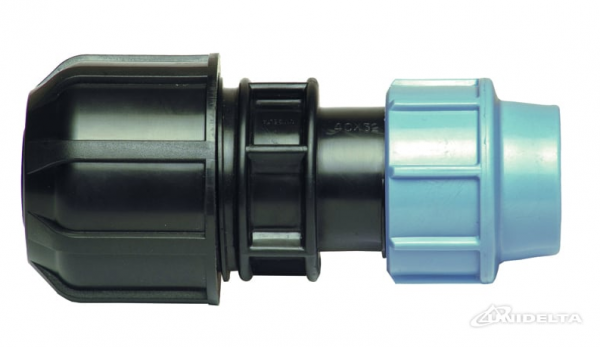 PP 20 - 27 x 32 Spezialkupplung für Übergänge von PE auf Stahl, Kupfer, Blei und Kunststoff